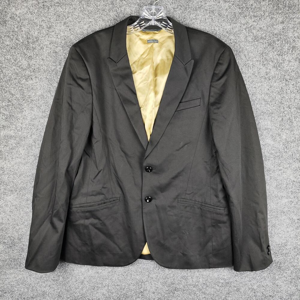 Armani Exchange Blazer Mens Medium Black Wool Stretch Suit Jacket Notch Lapel
